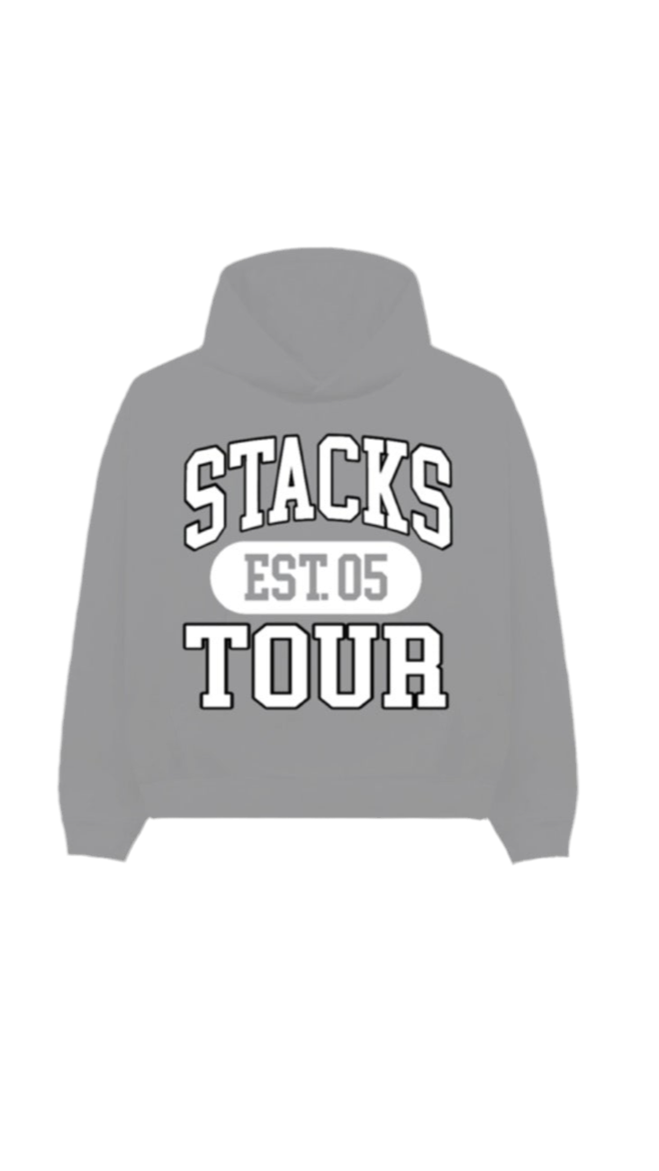 Grey and white hoodie