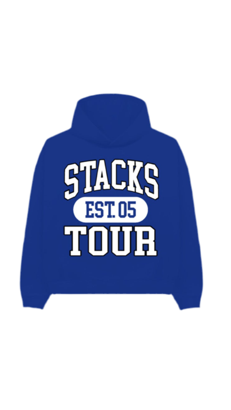 Blue and white hoodie