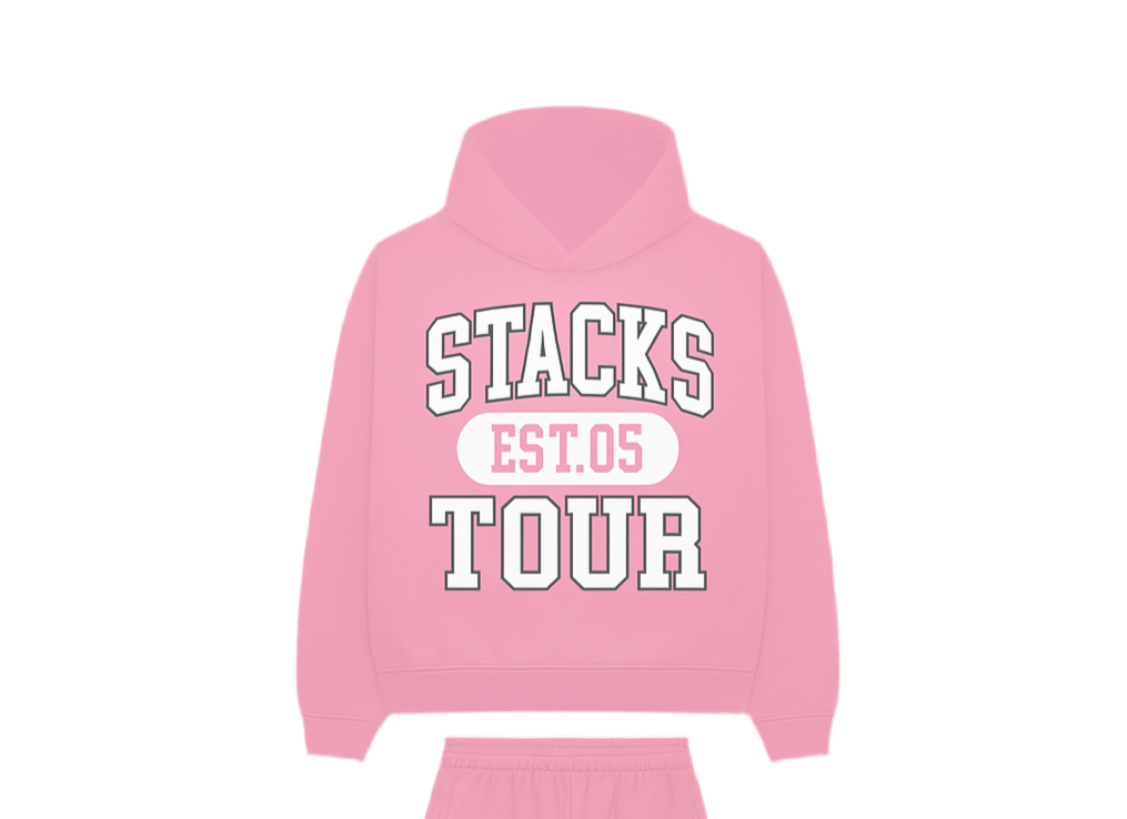 Pink and white hoodie